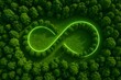© Robbany Hossain - Lush green forest forms an infinity symbol with a bright neon green outline
