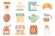 © 7Author - Cafe elements vector illustration: flat style icons for coffee shop design