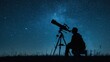 © Chhayny - A man looking at the stars with a telescope