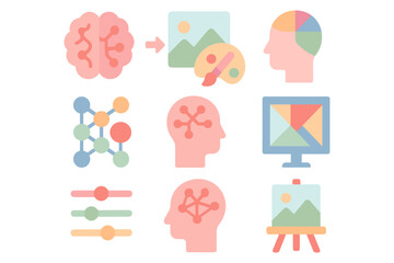 Flat style creative process vector illustration for design and development