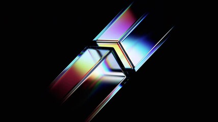 Wall Mural - abstract animation, 3d render of rotating glass cubes, 4k seamless looped video