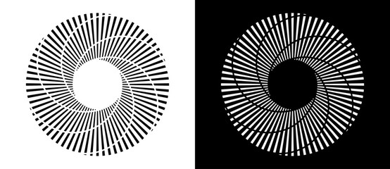 Canvas Print - abstract background with lines in circle. art design spiral as logo or icon. a black figure on a whi