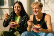 © Rawpixel.com - Joyful friends enjoying healthy bowls.