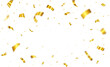 © AI-Studio - Gold confetti. Falling shiny golden confetti isolated. Glittering confetti on a transparent background. Party celebration vector decoration