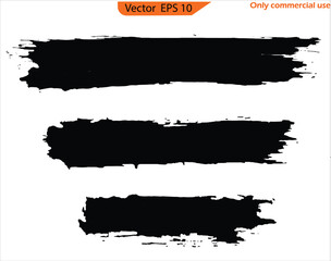Wall Mural - Black ink line, grunge brush strokes, ink paint set, 