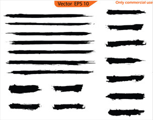 Wall Mural - Set of grunge banners. Grunge banners set. Black ink line, grunge brush strokes, ink paint set, EPS 10. clip art, Paint splatter Paint stroke. Only commercial use	