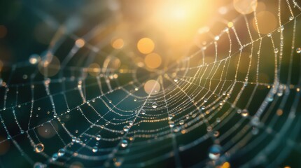 spider web in the morning