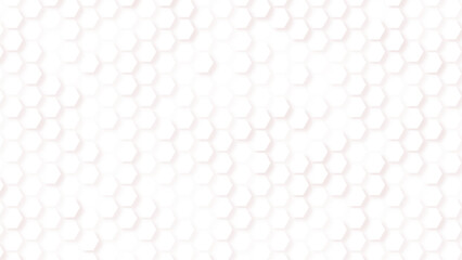 Wall Mural - minimal white hexagon background with soft shadows, clean and modern abstract design.