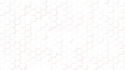 Wall Mural - minimal white hexagon background with soft shadows, clean and modern abstract design.