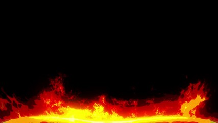 Canvas Print - burning flames posterized fx background/ animation of a solar ground with posterized burning flames 
