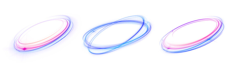 Wall Mural - png glowing neon ring swirl magic spiral light effect modern transparent fantasy energy line futuris