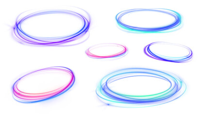 Wall Mural - png swirl glowing neon ring magic spiral light effect modern transparent fantasy energy line futuris