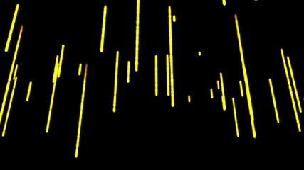 Wall Mural - falling lines of yellow light lights on dark background