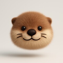 Wall Mural - cute otter face illustration