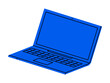 © Esgoty - Hand drawn cute cartoon illustration of open laptop. Flat vector education or study device doodle. Business office workplace icon. Working on computer. Freelance at home pc. Isolated.