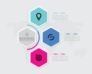 Wall Mural - vector business presentation connecting steps infographic template