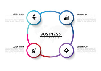 Wall Mural - vector business presentation connecting steps infographic template