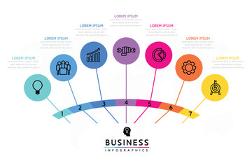 Wall Mural - vector business presentation connecting steps infographic template