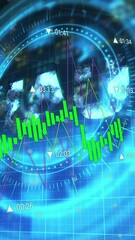 Wall Mural - this video is about processing circle with rotating uah over blue and black digital space
