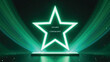 © vectolab - Glowing neon star award ceremony stage with green spotlight and podium