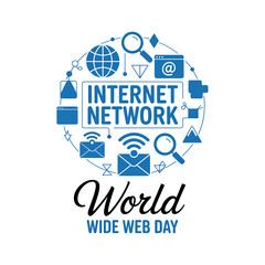 Celebrating World Wide Web Day A Minimalist Graphic Design of Internet Network