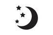 © MstAsma - moon and stars silhouette vector art illustration on white background