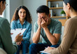 © ProArt Studios - Tears in the circle: A man unburdens his soul, finding a safe haven and the promise of hope through the compassion of his therapy group.
