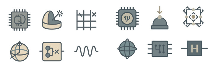 Wall Mural - innovative technology icons representing computer science concepts and digital design in a modern la