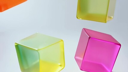 Abstract Colorful Acrylic Cubes for Modern Design and Backgrounds