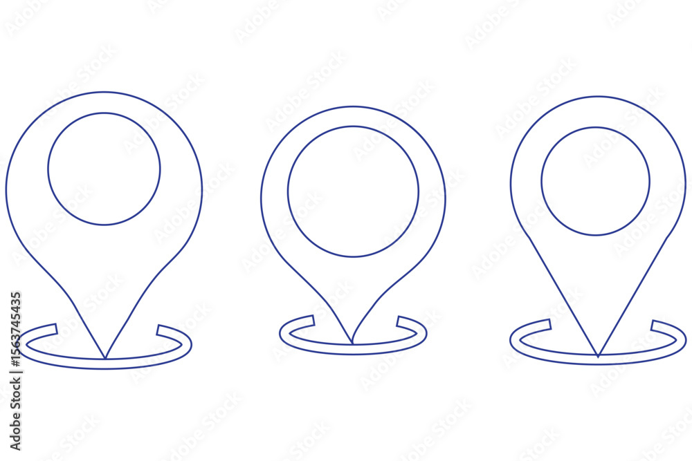 location icon, map pin icons in outline, black, and red styles. for ...