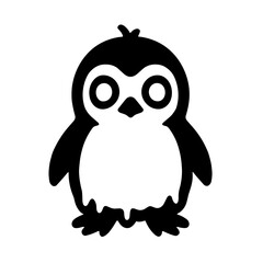 Wall Mural - a simplistic cartoon of a penguin silhouette, perfect for adding a touch of fun and playfulness to a