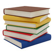 © DH Tree Stock - A Stack of Colorful Hardcover Books Ready for Reading and Learning png isolated on transparent background
