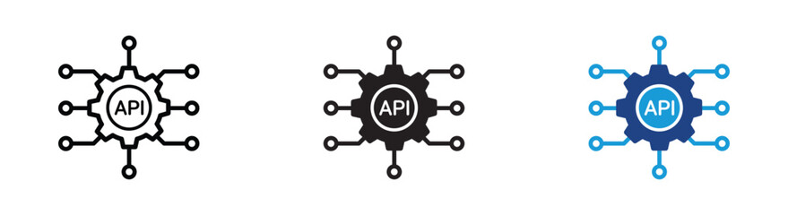 API interface icon set. Application Programming Interface, API connection icon,  vector illustration