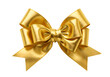 © Foysal - Close up of a shiny decorative golden ribbon bow