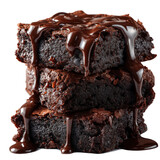 Stacked delicious chocolate brownies drizzled with melted chocolate perfect dessert treat