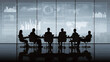 © taswar786 - Business professionals gathered around a table in a corporate conference room setting for a strategic meeting or boardroom discussion.