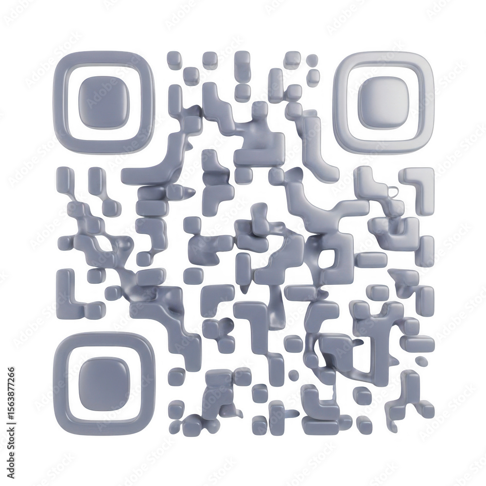 Qr Code Generator Rounded Edges Illustration Stock 3d icon of a gray qr code with rounded edges ...