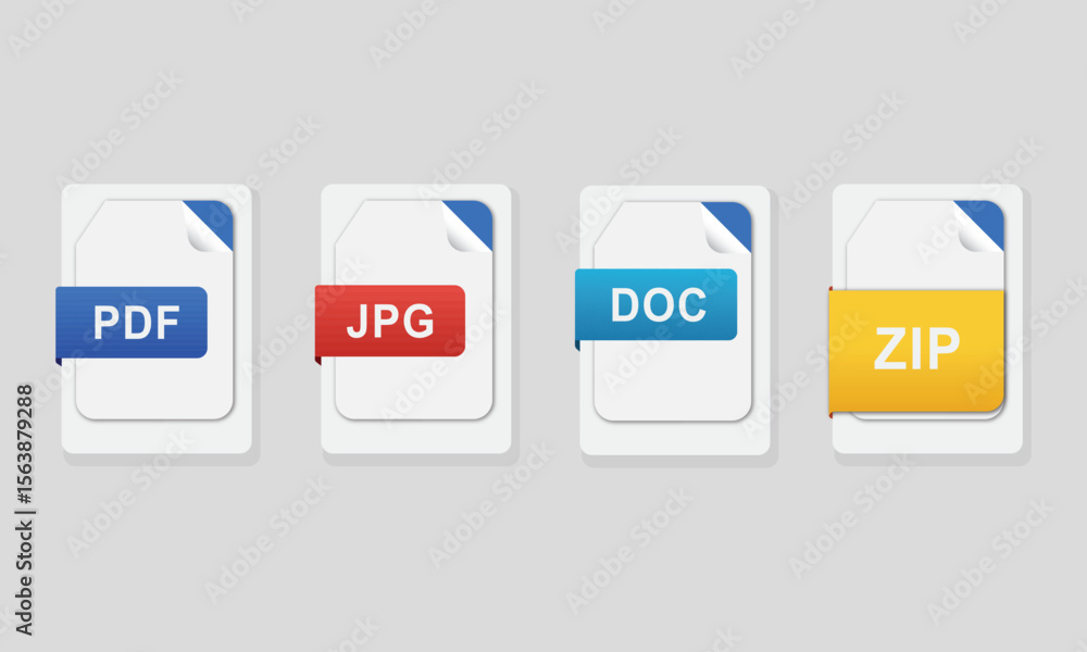 Physical File Types Small Click File Type Icons: A crisp icon set showcasing common file types like PDF ...
