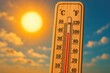 © DailyStock - Bright Sun Shining Over Wooden Thermometer Measuring High Temperature heat summer