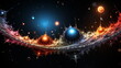 © palangsi - Abstract futuristic organic cosmic globes ball fluid flow liquid space planets