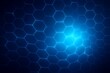 © NeoDesign Hub - Abstract glowing blue hexagonal grid pattern with bright central light
