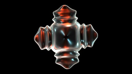 Wall Mural - glowing shape rotation animation isolated on black background