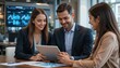 © Raffanza - Team Collaboration: Professionals Analyzing Data on a Tablet in Modern Office
