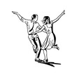 © Zen20 - vintage swing dance couple illustration