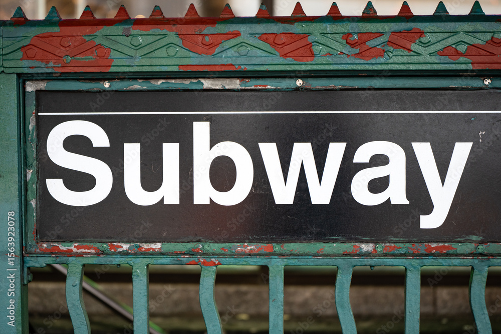 Subway sign at New York City metro station