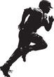 © Raihan - Baseball Player Running and Leaning Forward Silhouette Vector Illustration on Transparent Background