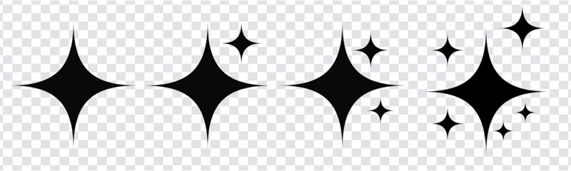Sparkle Star Icon Set Desin 2025 . Simple Star Burst Symbol Icon . Best Transparent Png And Vector Illustration Design 2025
