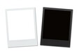 © png stock - Two instant photo frames one white and one black on a white background