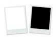 © png stock - Two blank instant photo frames one white and one black on a white background