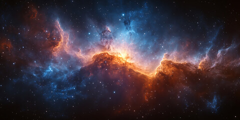 Wall Mural - Spectacular nebula galaxy in deep space with billions of stars and cosmic clouds displaying vibrant colors